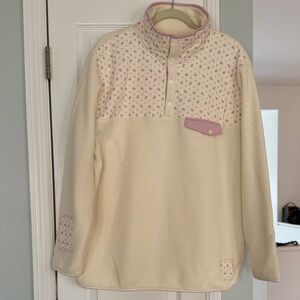 Happy Camp3r Cream and Pink Lightweight Fleece Pullover